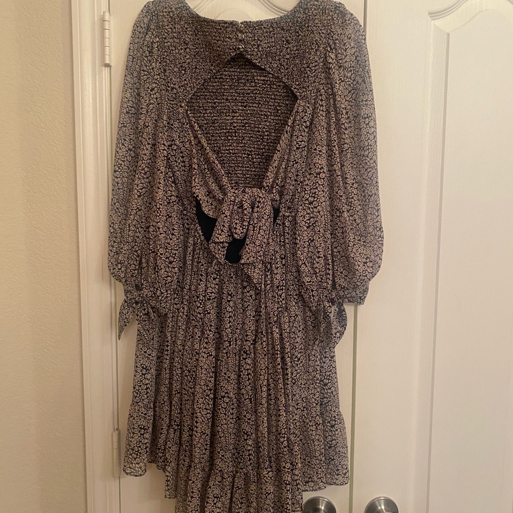 CINQ À SEPT Annabelle open-back printed crepe de chine mini dress - Picture 13 of 14